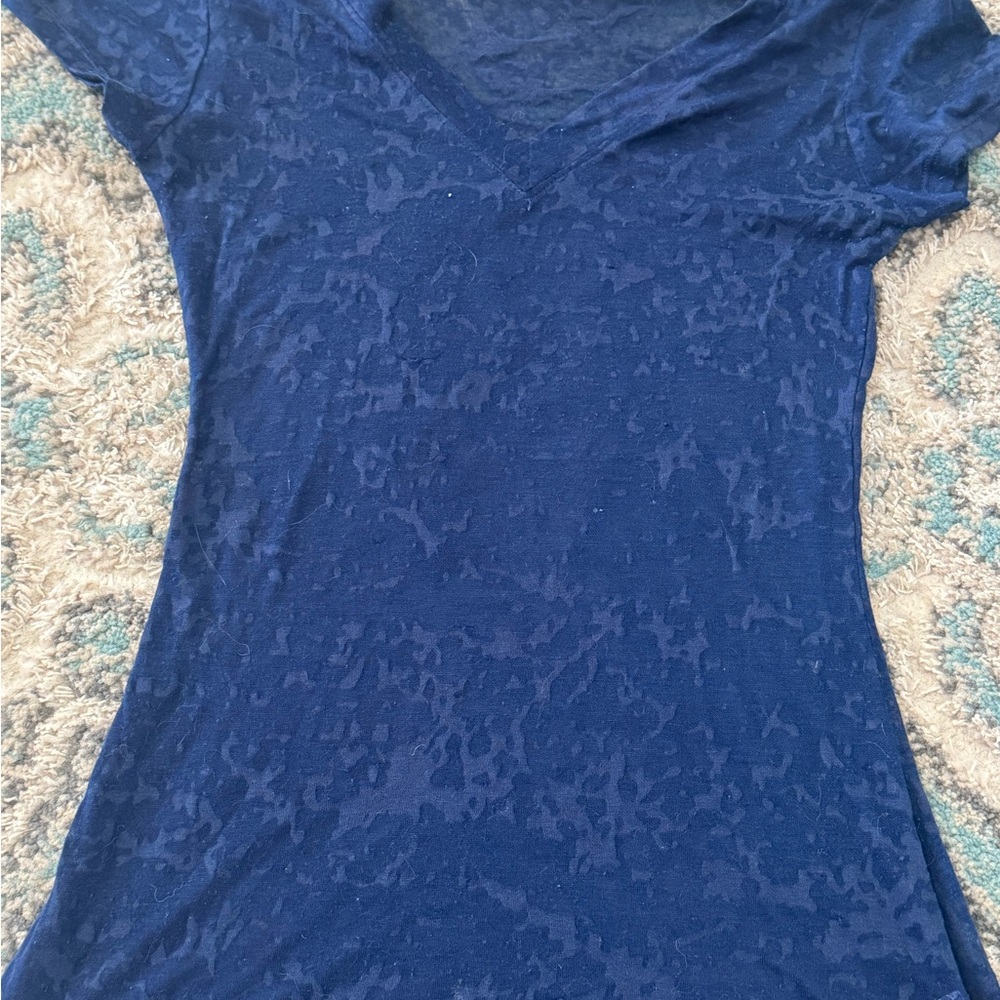 Chic Fitted Blue Short Sleeve T-Shirt
